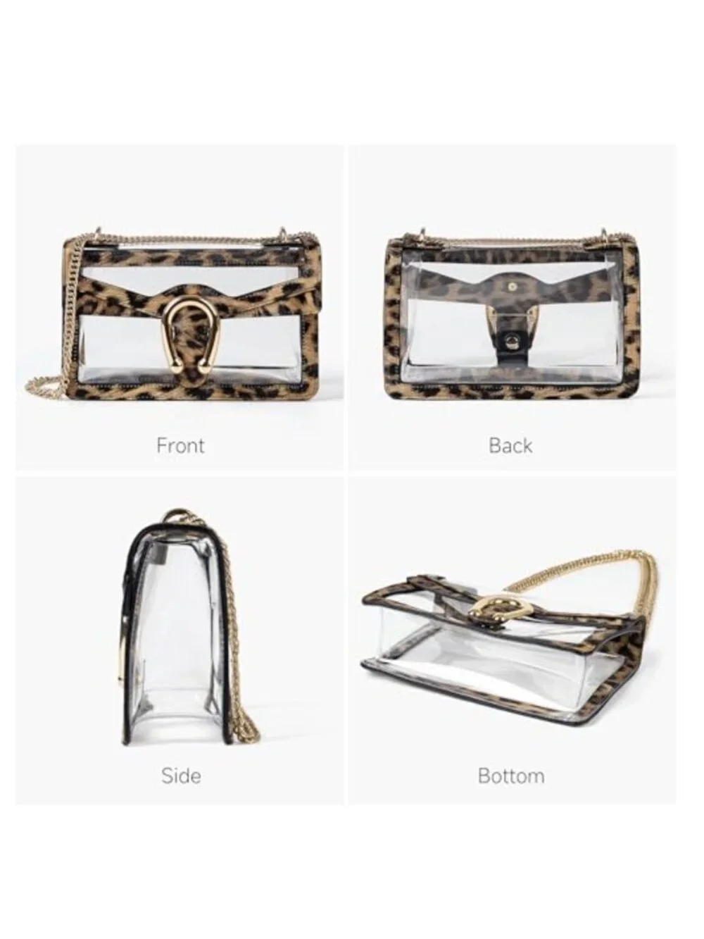 Clear Crossbody Bag Stadium Approved PVC Vegan Leather
